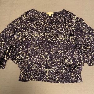 Michael Kors top deep purple w/cream size XL